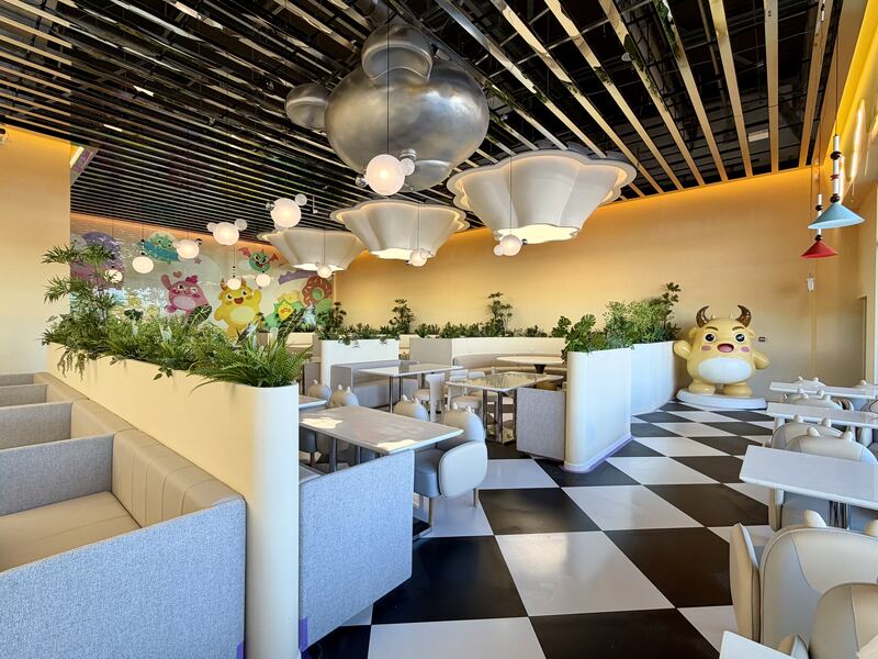 Wide view of the café